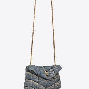 Saint Laurent Puffer Toy Bag in Denim